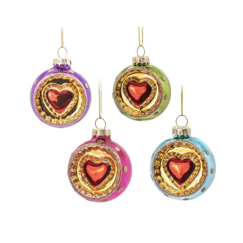 Indented Vintage Style Heart Bauble