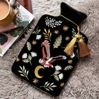 Luxury Embroidered Secret Garden Owl Hot Water Bottle