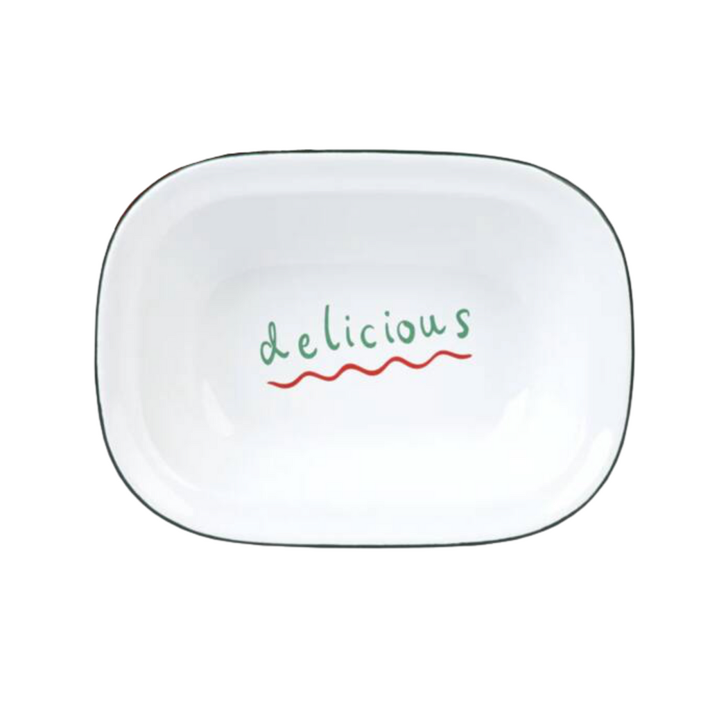 Enamel "Delicious" Dish