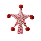 Two Sided Pom Pom Padded Fabric Star Tree Topper