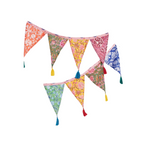 Hand Block Print Bunting With Tassels