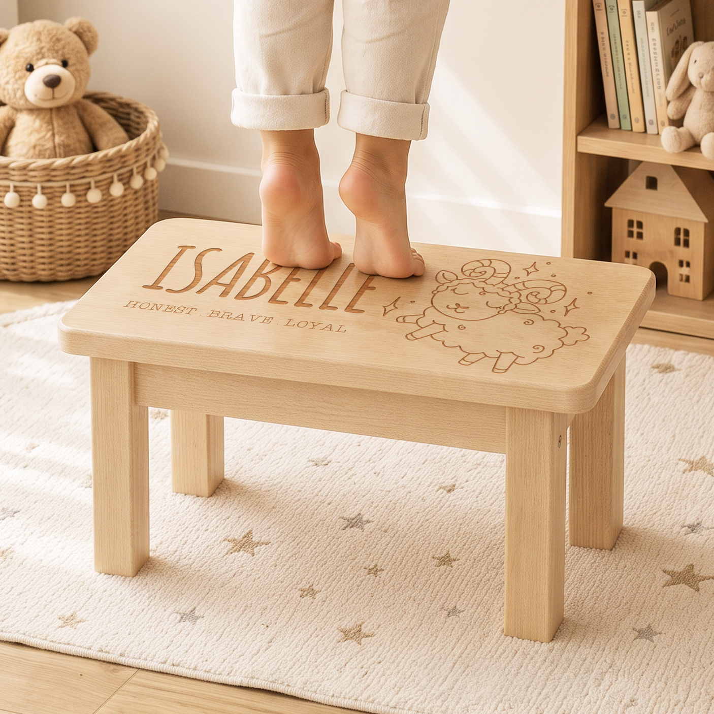 Personalised Wooden Zodiac Keepsake Kids Stool