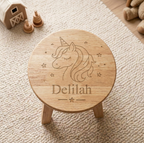 Personalised Wooden Unicorn Stool for Children