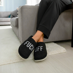 Personalised Black “Fuck Off” Slippers