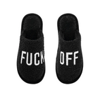 Personalised Black “Fuck Off” Slippers