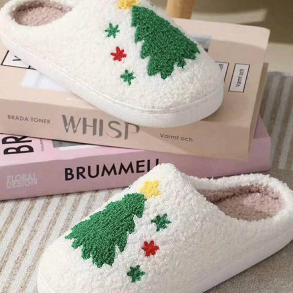 Personalised Festive Christmas Tree Slippers