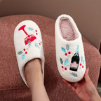 Embroidered Champagne Cocktail “O’Clock” Cosy Slippers