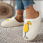 Personalised Pina Colada Cocktail Embroidered Slippers