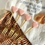 Heart Handle Gold or Silver Cutlery Set