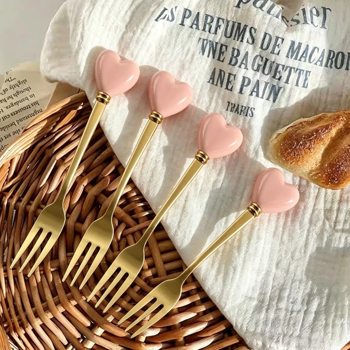 Heart Handle Gold or Silver Cutlery Set