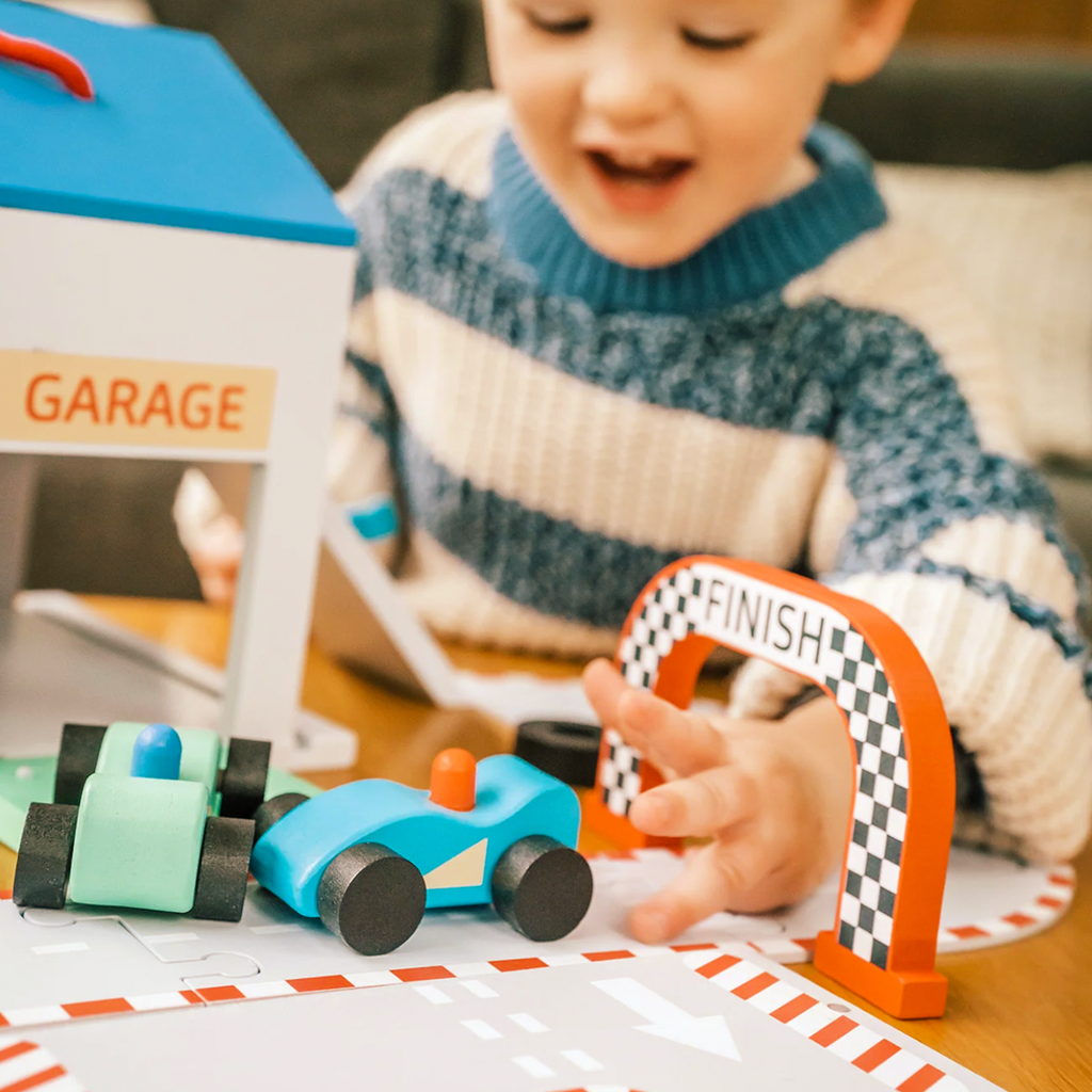 Personalised Children's Wooden Racing Track Play Set