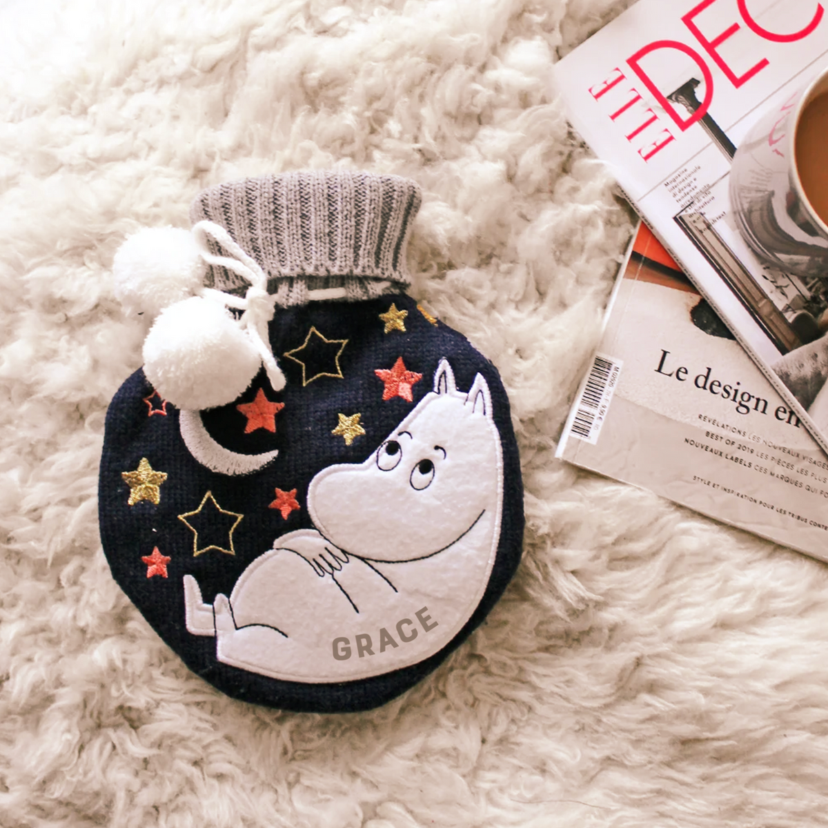 Personalised Moomin Moon Hot Water Bottle