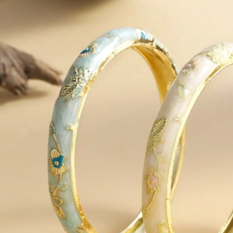 Cloisonné Enamel Bangle Bracelet
