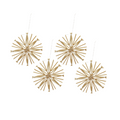Set of 4 Rustic Straw Star Christmas Decorations