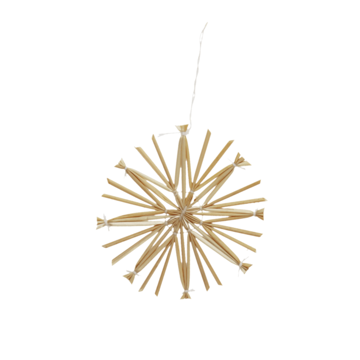 Set of 4 Rustic Straw Star Christmas Decorations