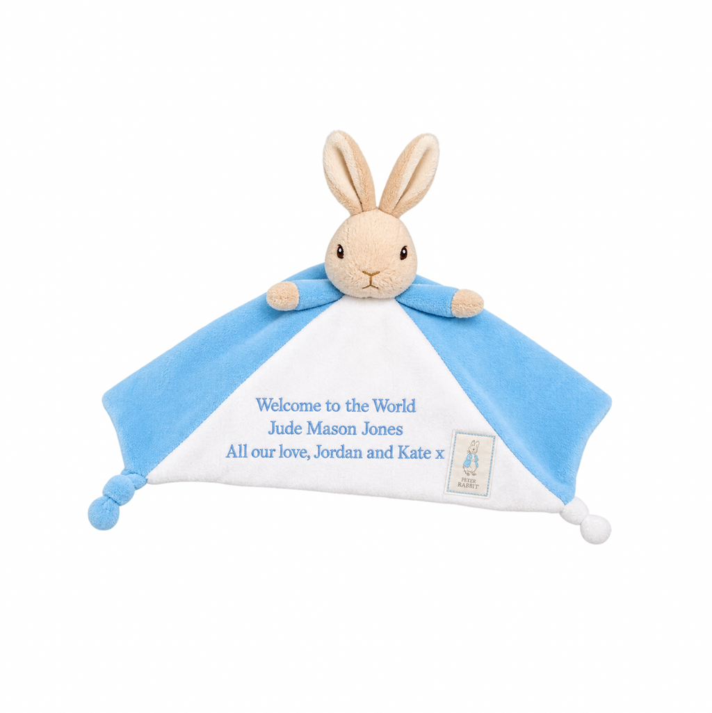 Personalised Soft Bunny Snuggle Blanket Peter Rabbit Baby Comforter