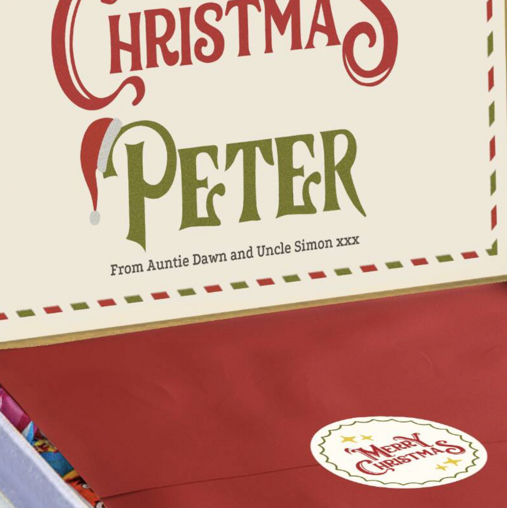 Personalised Christmas Sweet Hamper Retro Sweets Letterbox Gift Box