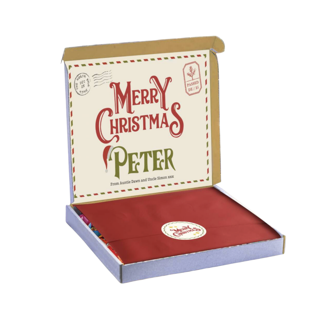 Personalised Christmas Sweet Hamper Retro Sweets Letterbox Gift Box