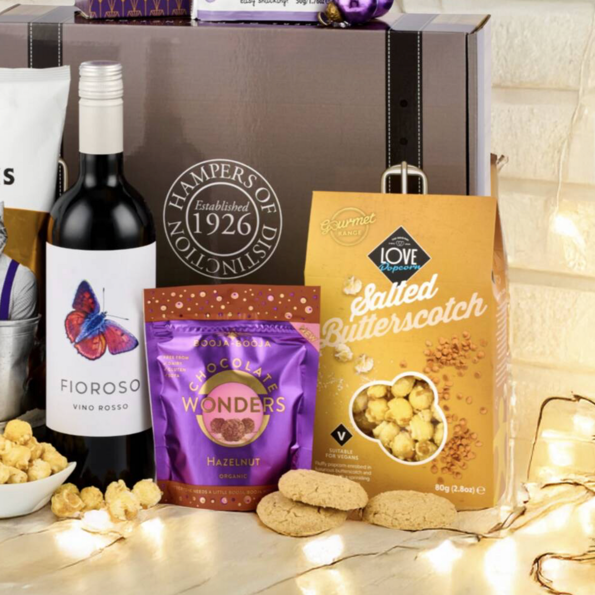 Gluten Free Vegan Hamper Red Wine Gourmet Treats & Luxury Gift Box