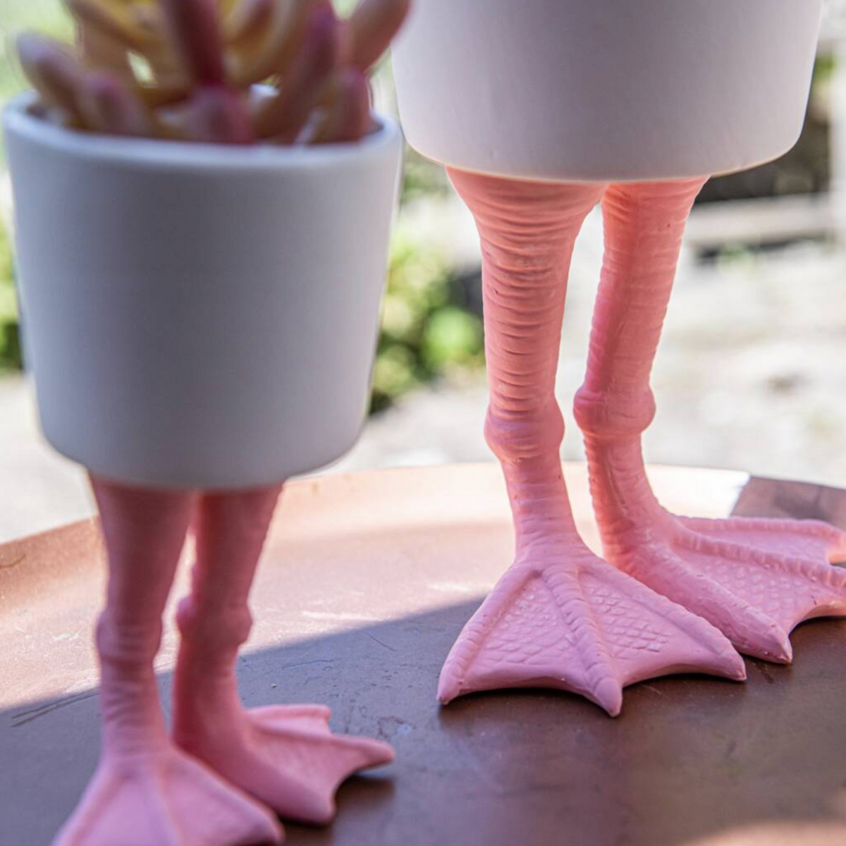 Ceramic Flamingo Feet Planter