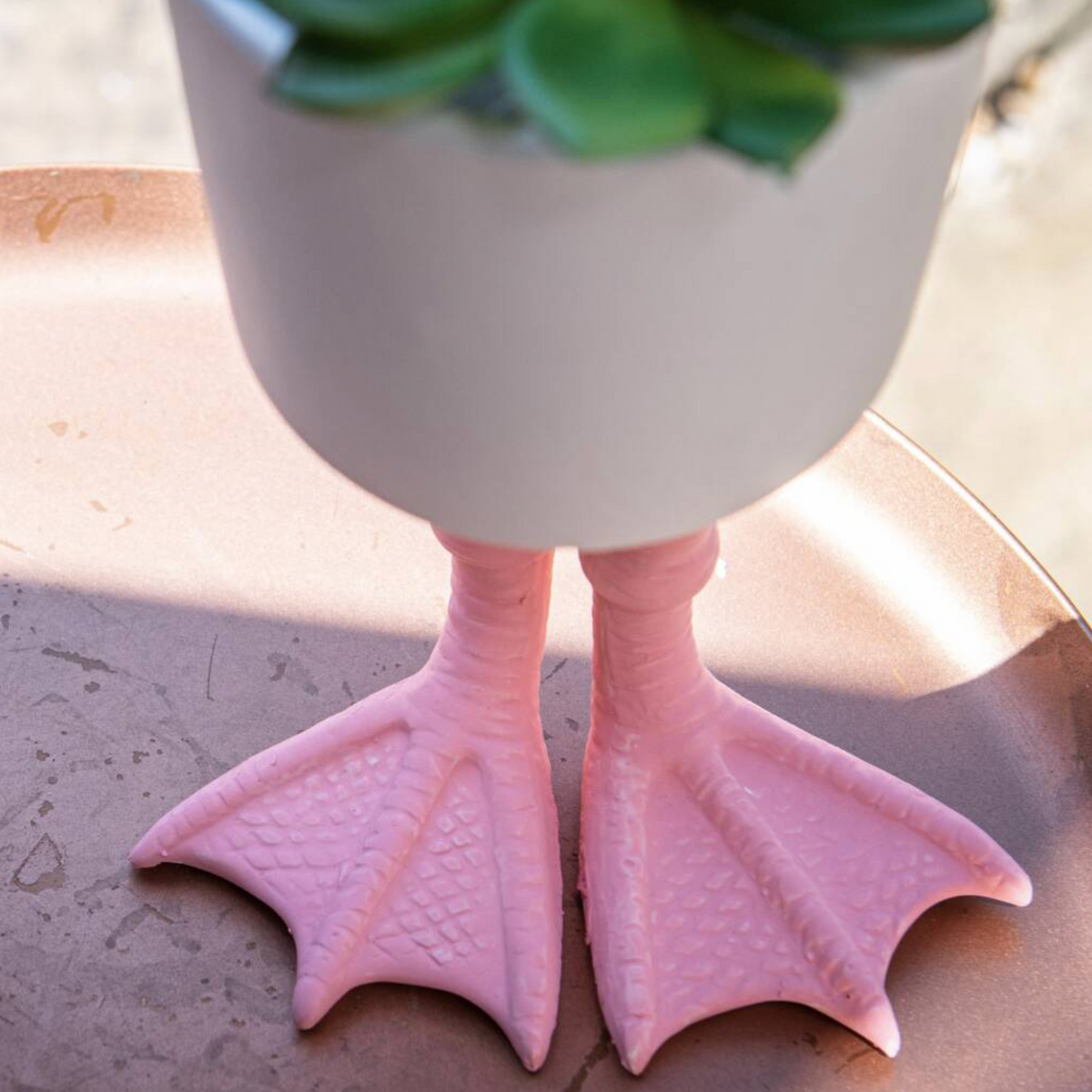 Ceramic Flamingo Feet Planter