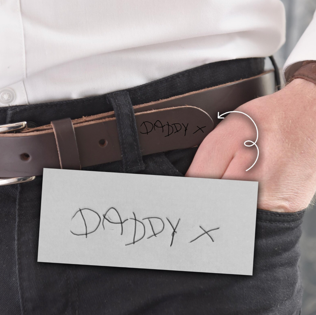 Personalised Children's Drawing Leather Belt