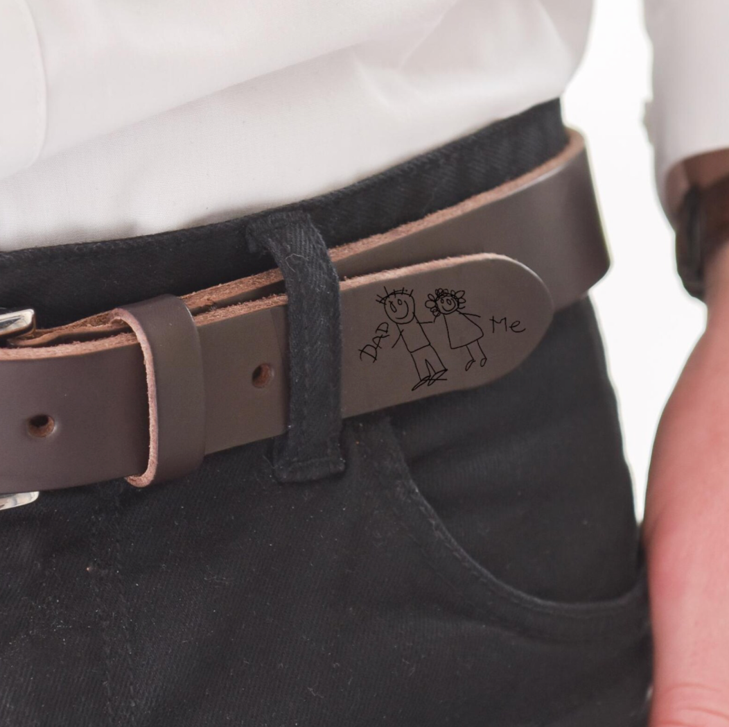 Personalised Children's Drawing Leather Belt