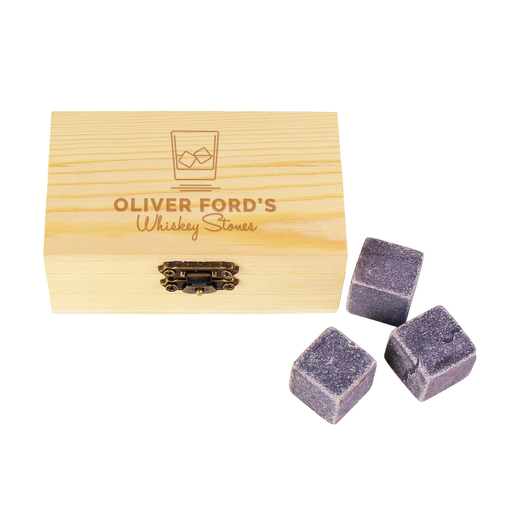 Personalised Whiskey Stones Gift Set