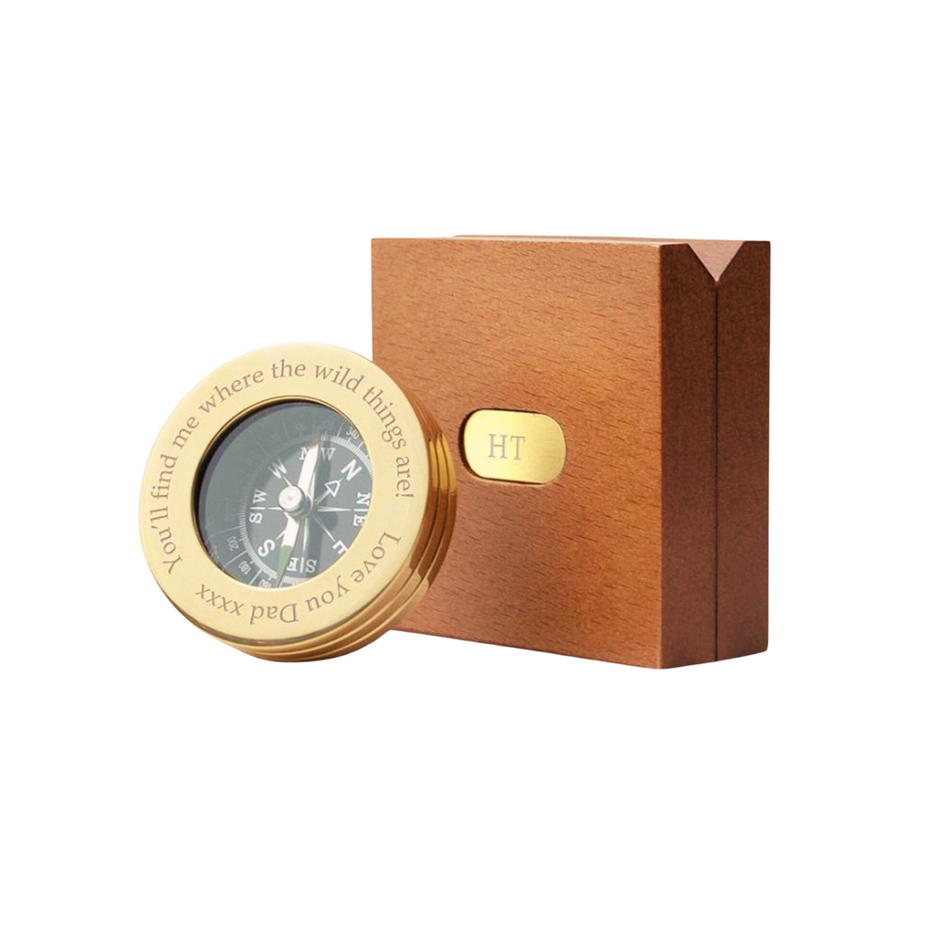 Personalised Brass Compass