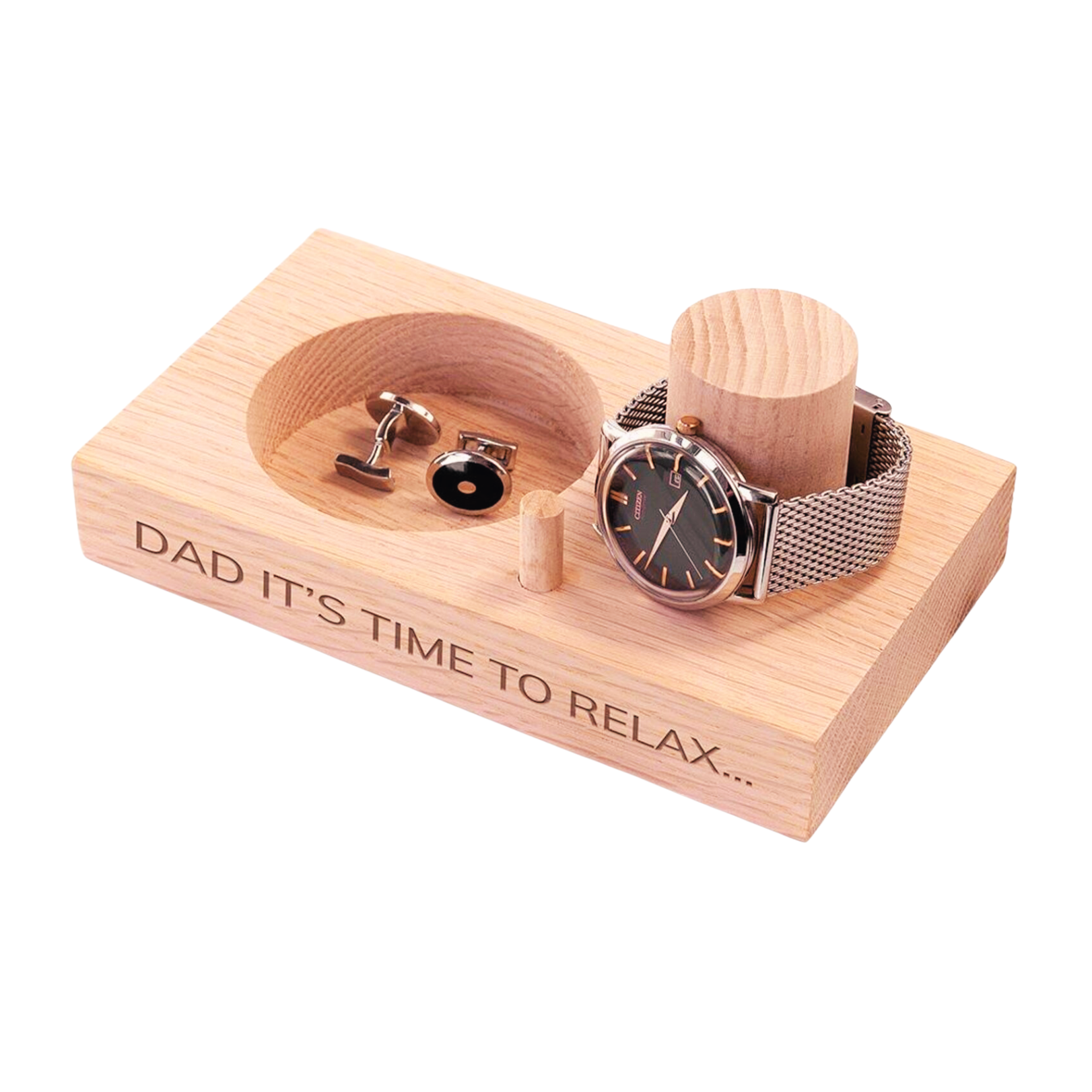 Personalised Oak Wood Watch Stand