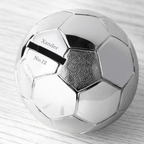 Personalised Silver Plated Football Money Box