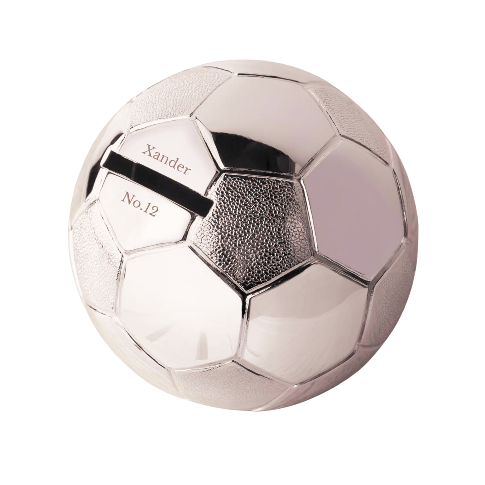 Personalised Silver Plated Football Money Box