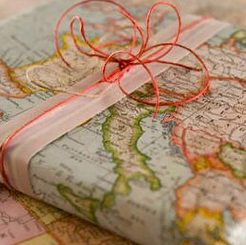 Retro World Map Wrapping Paper
