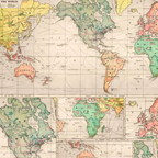 Retro World Map Wrapping Paper