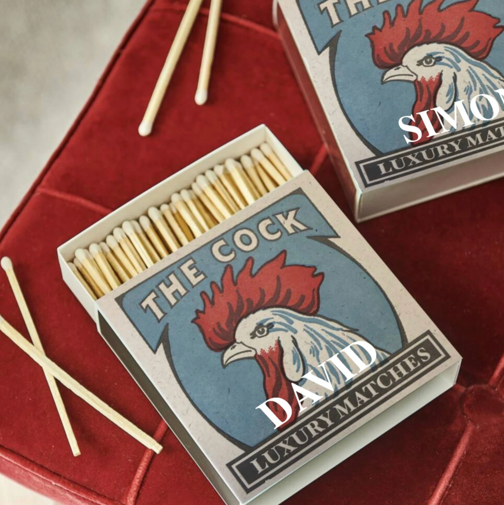 Personalised Cockerel Luxury Matches