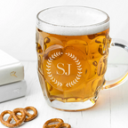 Personalised Dimpled Glass Beer Tankard