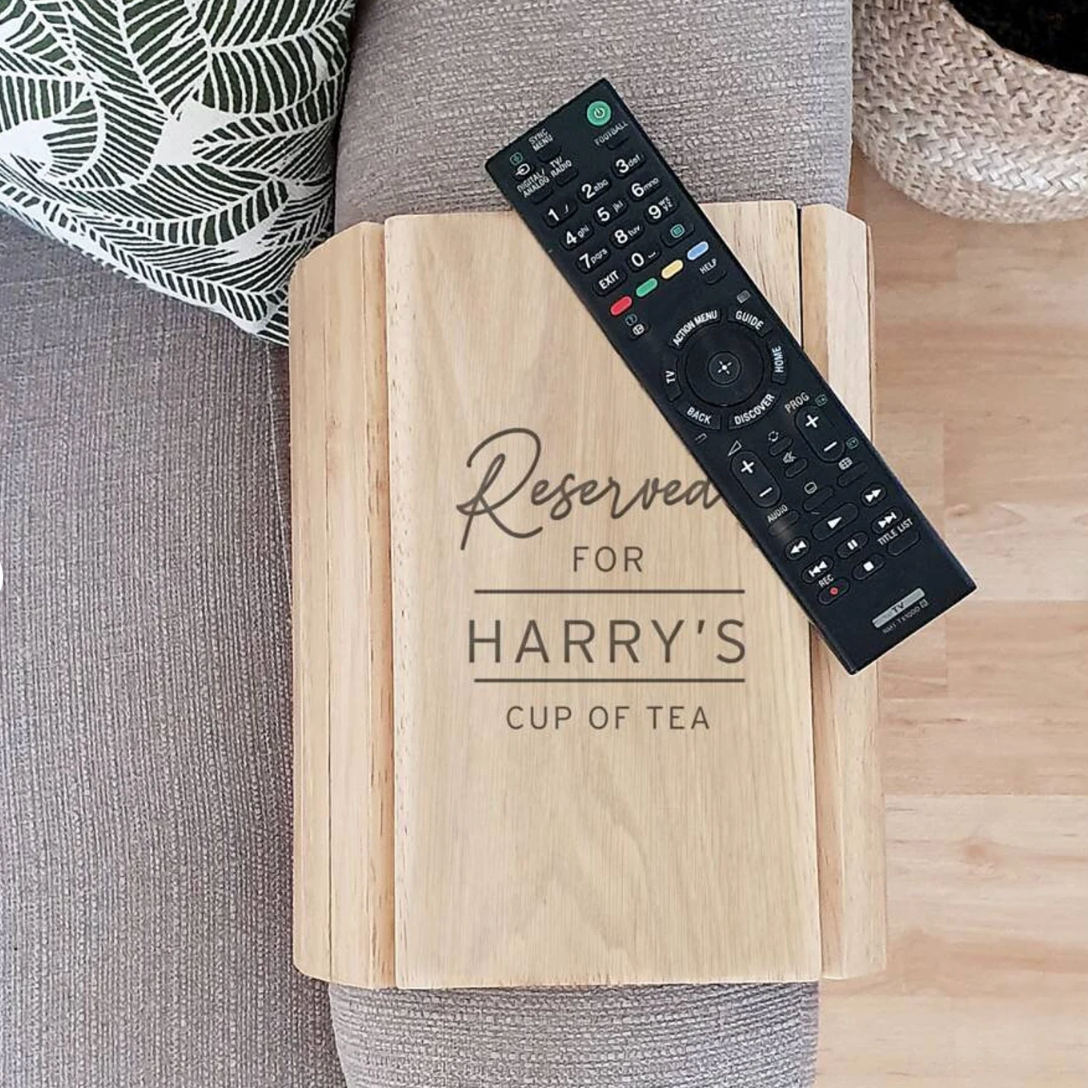Personalised Wooden Sofa Tray