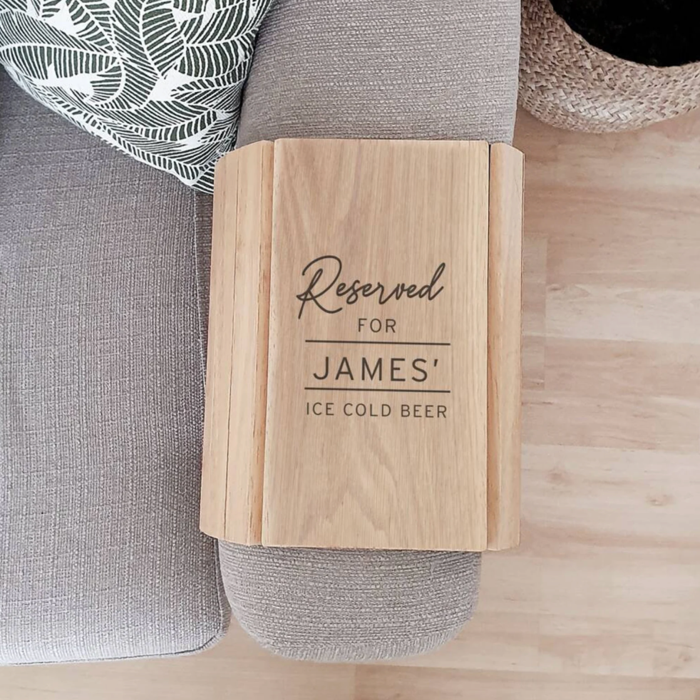 Personalised Wooden Sofa Tray