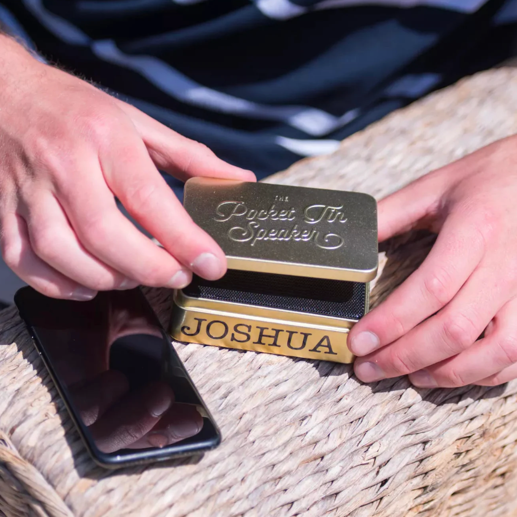 Personalised Gold Pocket Bluetooth Speaker
