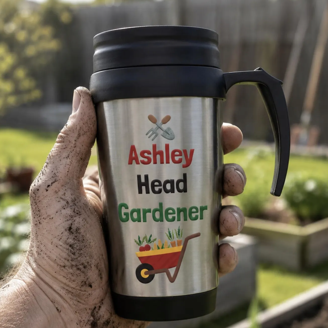 Personalised Head Gardener Travel Mug