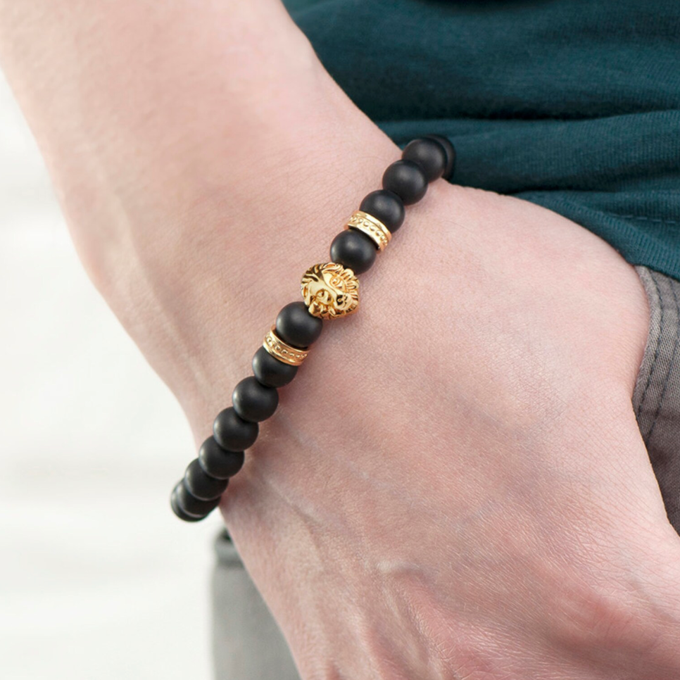 Personalised Men's Golden Lion Bracelet