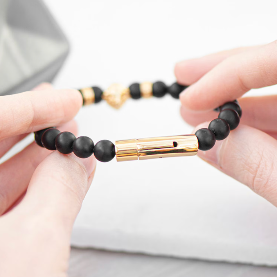 Personalised Men's Golden Lion Bracelet