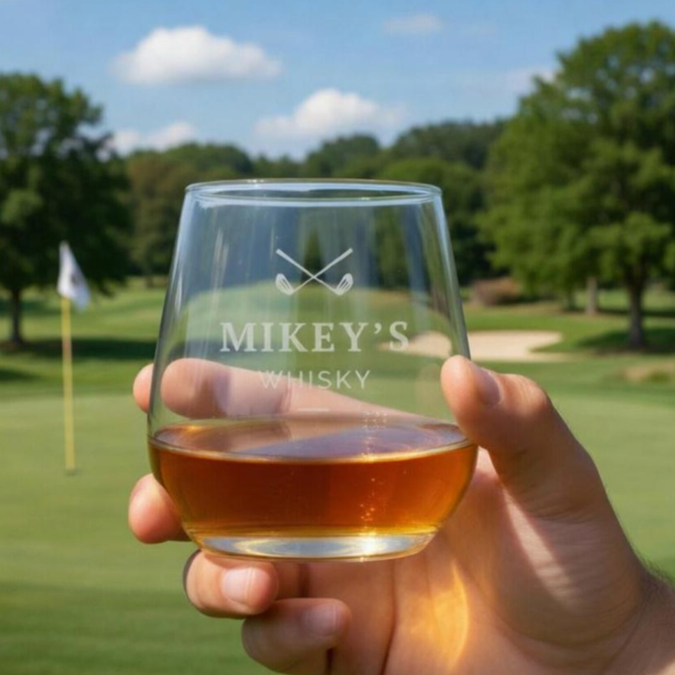 Custom Golf Design Whisky Tumbler Glass