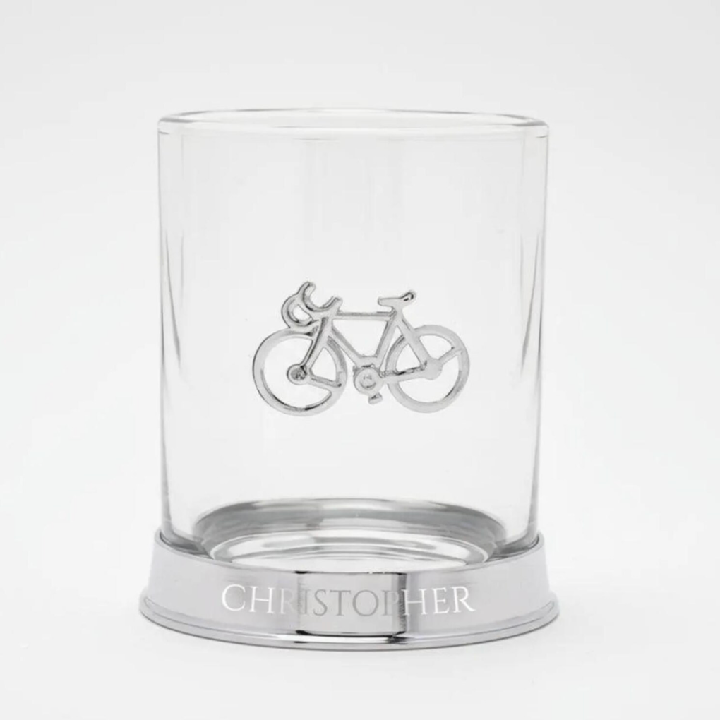 Personalised Cycling Icon Pewter Tumbler