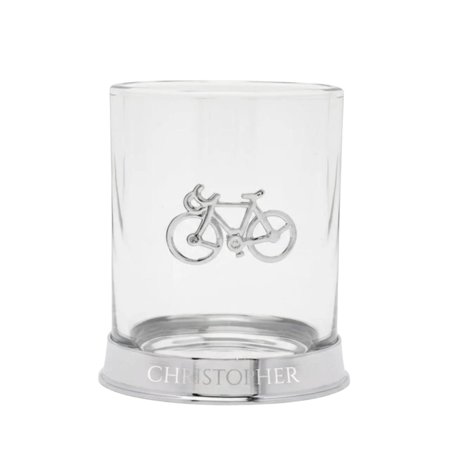 Personalised Cycling Icon Pewter Tumbler