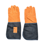 Personalised Denim Gauntlet Gardening Gloves