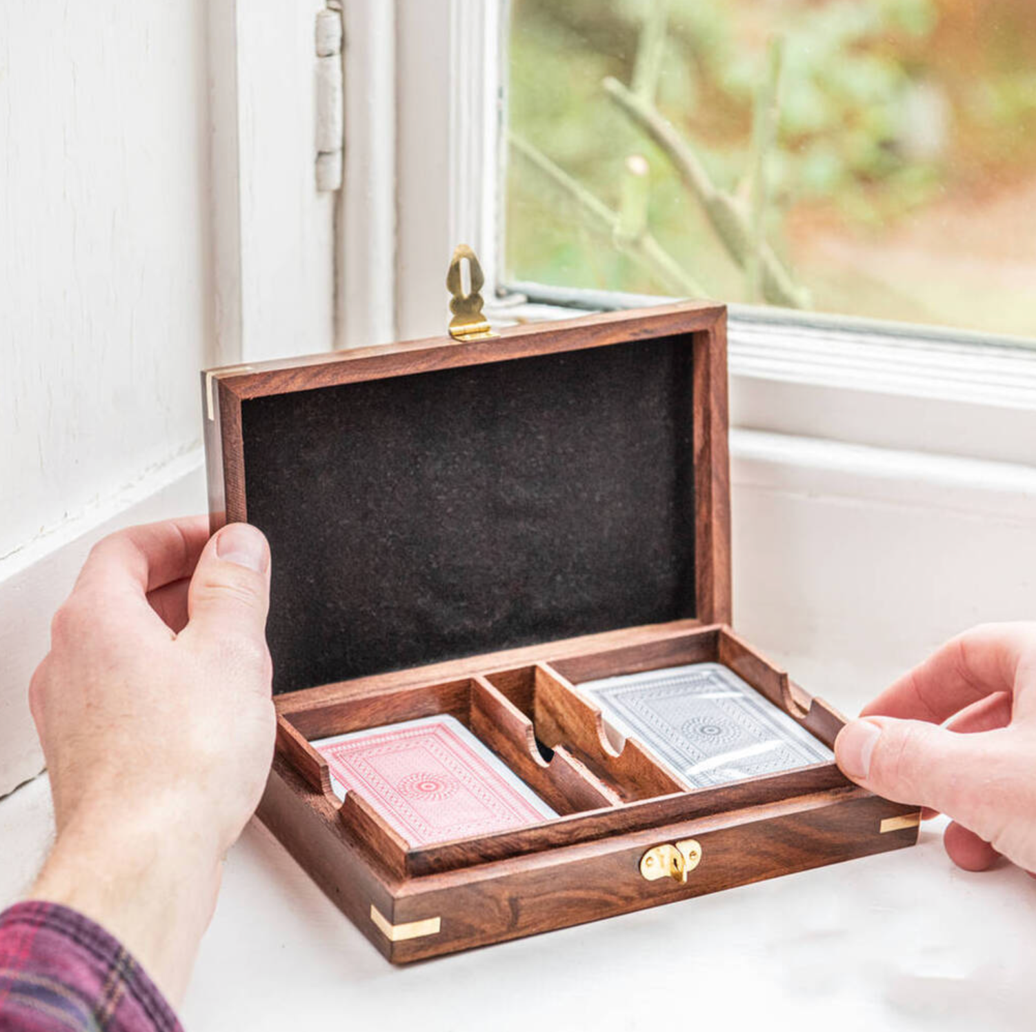 Personalised Rosewood Playing Card Box