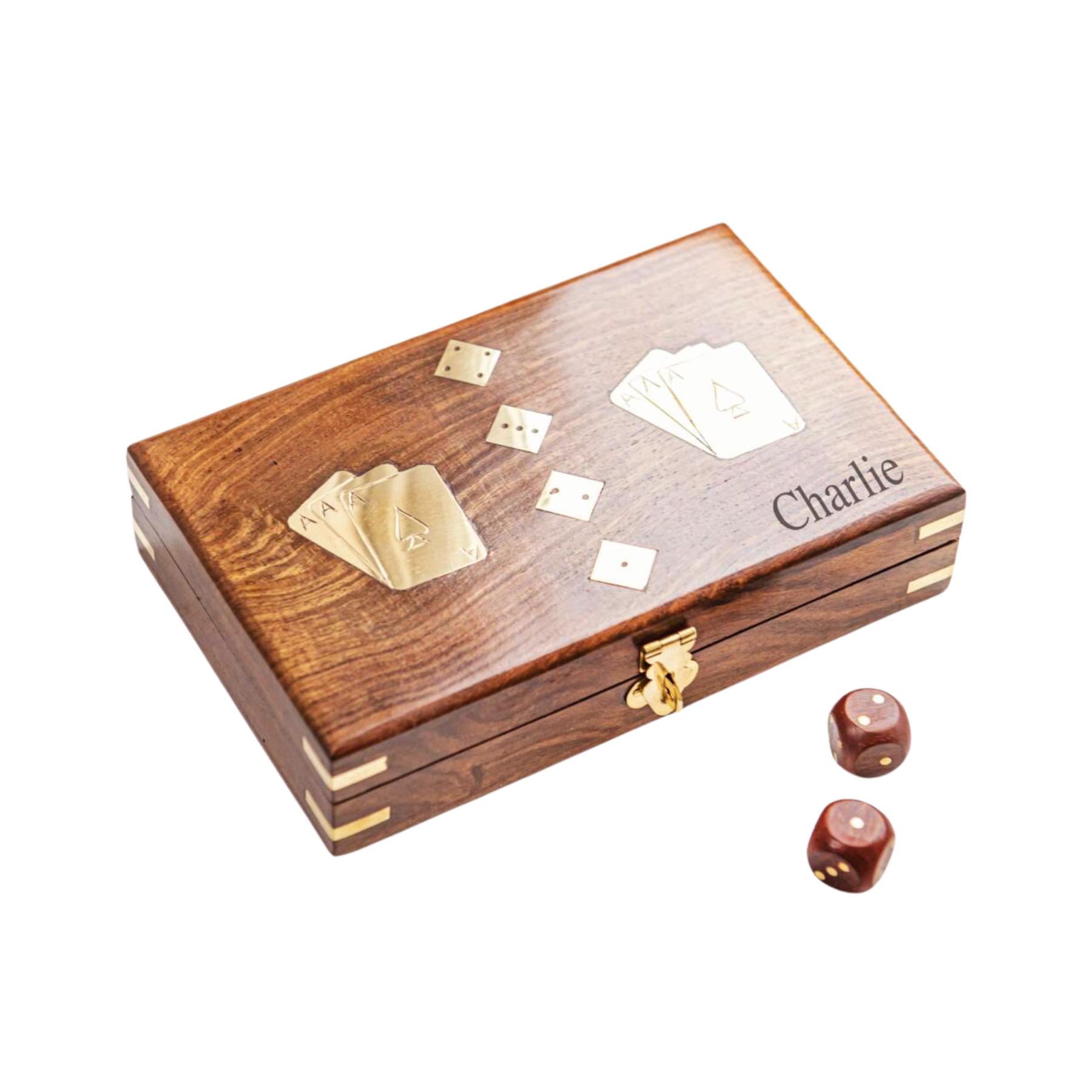 Personalised Rosewood Playing Card Box