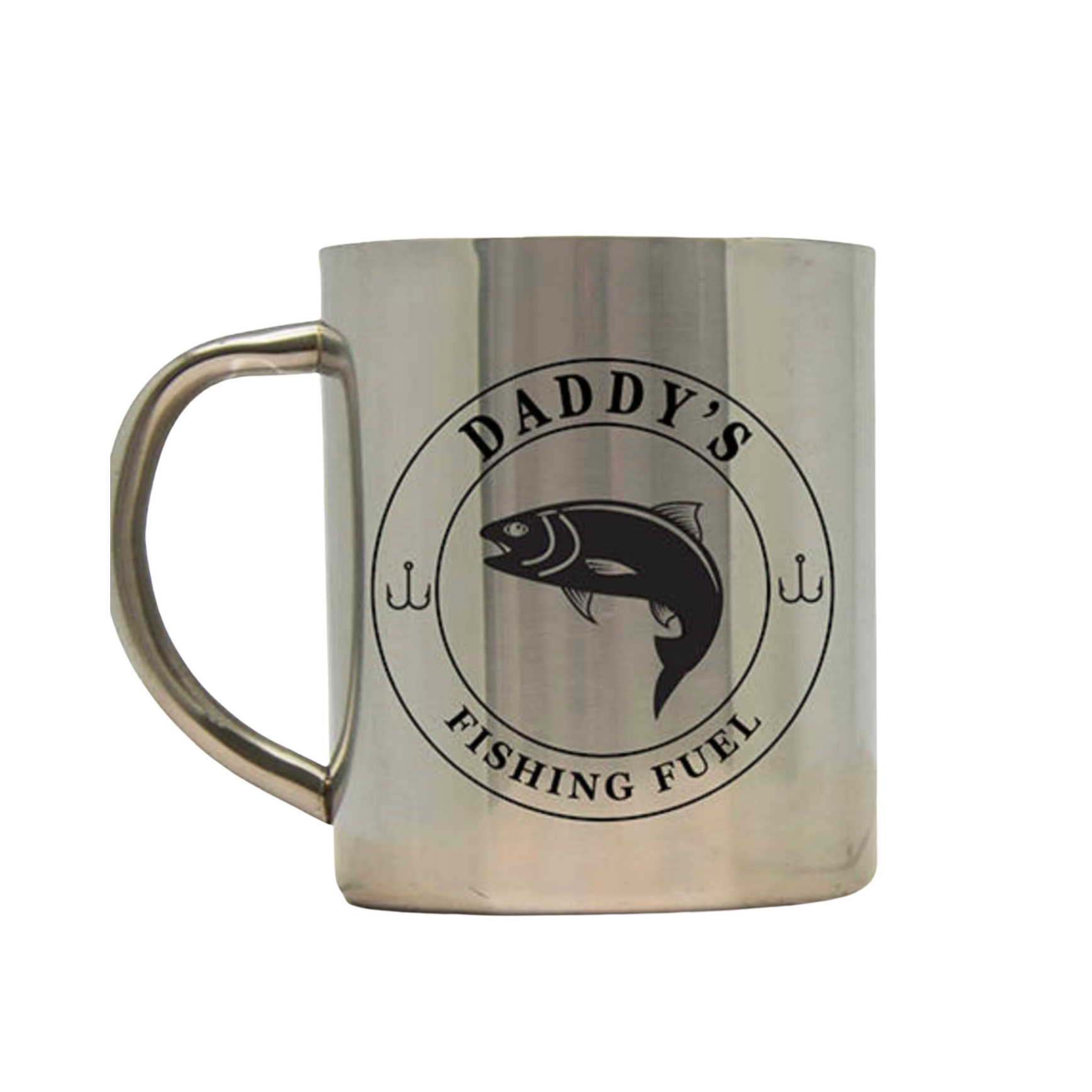 Personalised Fishing Fuel Engraved Enamel Mug