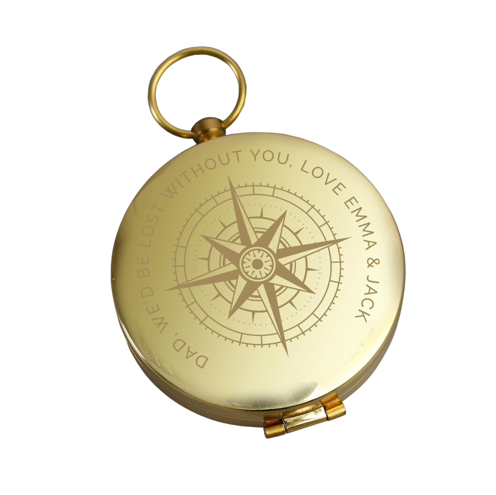 Personalised Brass Classic Engraved Compass